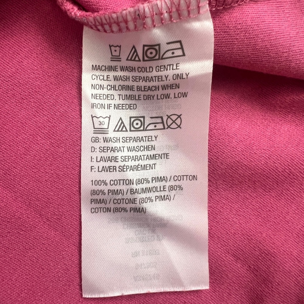 Isaac Mizrahi Live Essentials Long Sleeve Pima Cotton V Neck Pink T-Shirt Top - Picture 7 of 7